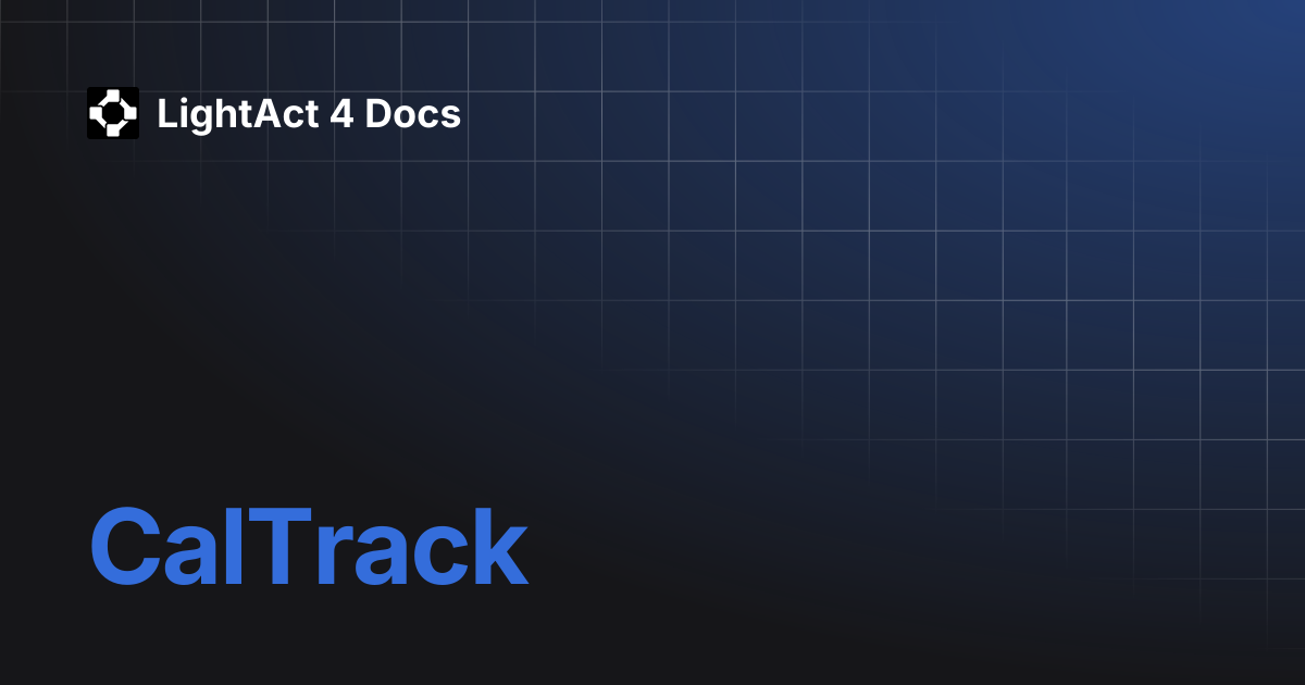 CalTrack | LightAct 4 Docs